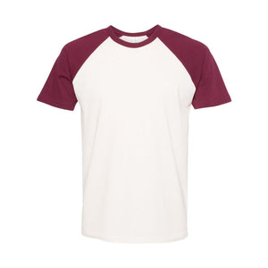 3650 Next Level Unisex Cotton Raglan T-Shirt Maroon/ Natural