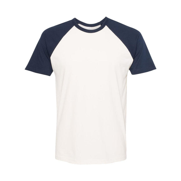 3650 Next Level Unisex Cotton Raglan T-Shirt Midnight Navy/ Natural