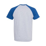 3650 Next Level Unisex Cotton Raglan T-Shirt Royal/ Heather Grey