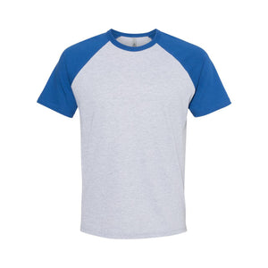 3650 Next Level Unisex Cotton Raglan T-Shirt Royal/ Heather Grey