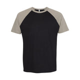 3650 Next Level Unisex Cotton Raglan T-Shirt Warm Grey/ Black