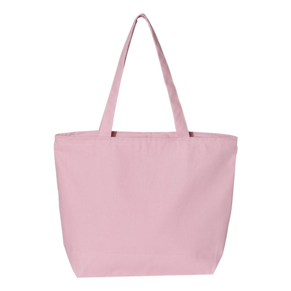 Q611 Q-Tees 25L Zippered Tote Light Pink