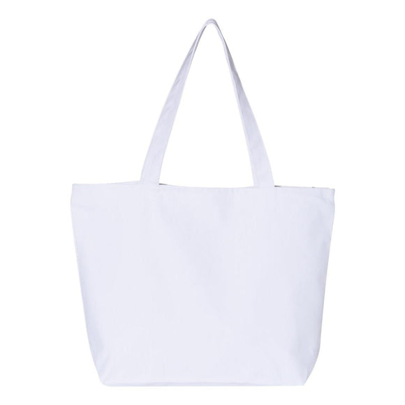 Q611 Q-Tees 25L Zippered Tote White