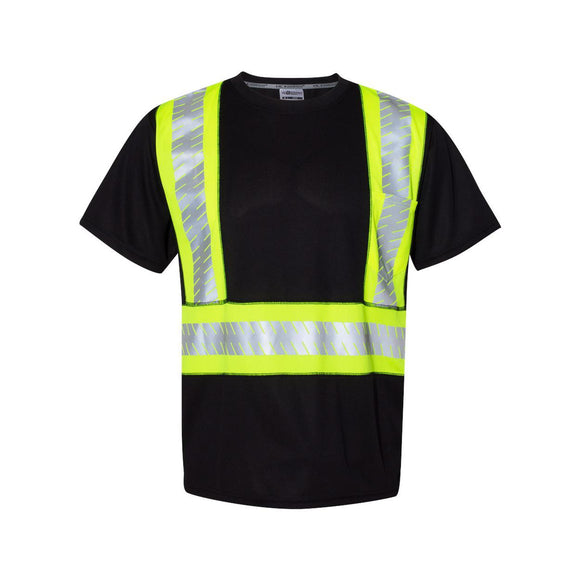 B200-204 Kishigo EV Series® Enhanced Visibility Contrast Pocket T-Shirt Black/ Lime - B200