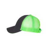 S102 Valucap Sandwich Trucker Cap Charcoal/ Neon Green