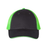 S102 Valucap Sandwich Trucker Cap Charcoal/ Neon Green