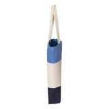 Q125900 Q-Tees 11L Tri-Color Tote Navy/ Natural/ Carolina Blue