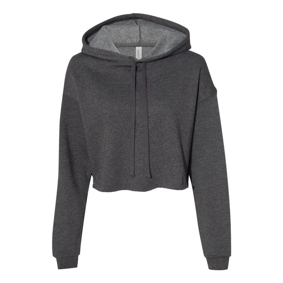 7502 BELLA + CANVAS Women's Crop Fleece Hoodie Dark Grey Heather