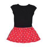 5323 Rabbit Skins Toddler Baby Rib Dress Black/ Red Dots