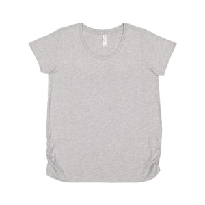 3509 LAT Women's Maternity Scoop Neck Fine Jersey Tee Heather