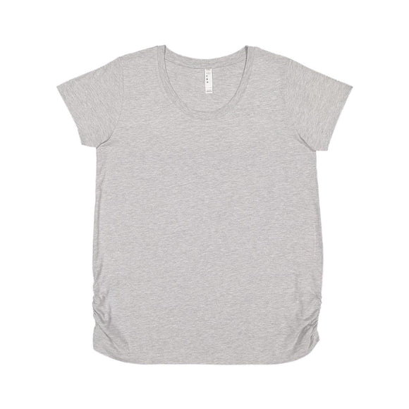 3509 LAT Women's Maternity Scoop Neck Fine Jersey Tee Heather