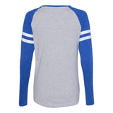 3534 LAT Women's Fine Jersey Mash Up Long Sleeve T-Shirt Vintage Heather/ Vintage Royal