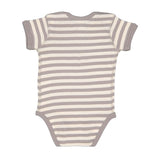 4400 Rabbit Skins Infant Baby Rib Bodysuit Titanium/ Natural Stripe