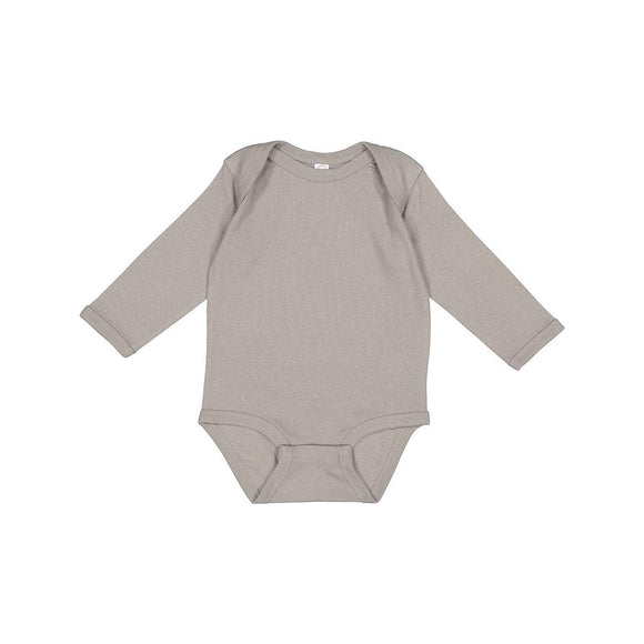 4411 Rabbit Skins Infant Long Sleeve Baby Rib Bodysuit Titanium