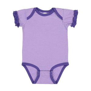 4429 Rabbit Skins Infant Ruffle Fine Jersey Bodysuit Lavender/ Purple