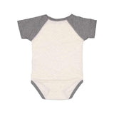 4430 Rabbit Skins Infant Baseball Fine Jersey Bodysuit Natural Heather/ Granite Heather