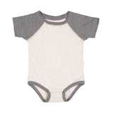 4430 Rabbit Skins Infant Baseball Fine Jersey Bodysuit Natural Heather/ Granite Heather