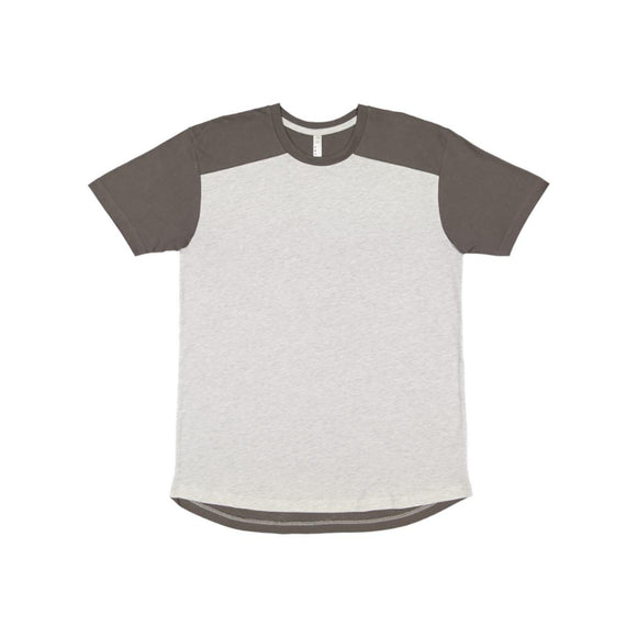 6911 LAT Forward Shoulder Fine Jersey Tee Ash/ Charcoal