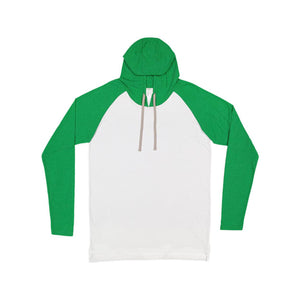 6917 LAT Fine Jersey Hooded Long Sleeve Raglan T-Shirt Blended White/ Vintage Green/ Titanium