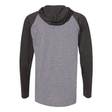 6917 LAT Fine Jersey Hooded Long Sleeve Raglan T-Shirt Granite Heather/ Vintage Smoke/ Black