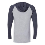 6917 LAT Fine Jersey Hooded Long Sleeve Raglan T-Shirt Vintage Heather/ Vintage Navy/ White