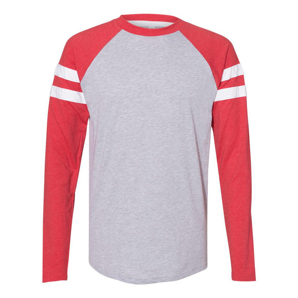 6934 LAT Fine Jersey Mash Up Long Sleeve Tee Vintage Heather/ Vintage Red