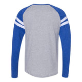 6934 LAT Fine Jersey Mash Up Long Sleeve Tee Vintage Heather/ Vintage Royal