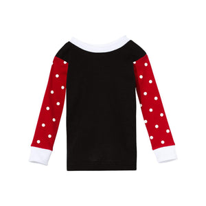 101Z Rabbit Skins Infant Baby Rib Pajama Long Sleeve Top Black/ Red & White Dot