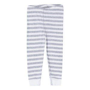 102Z Rabbit Skins Infant Baby Rib Pajama Pants Heather & White Stripe