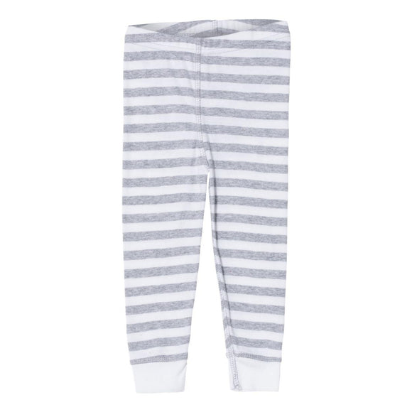 102Z Rabbit Skins Infant Baby Rib Pajama Pants Heather & White Stripe