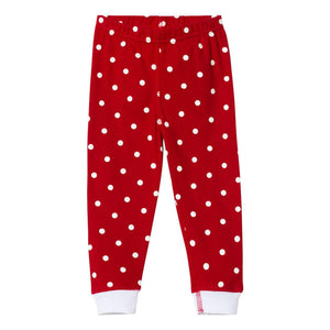 102Z Rabbit Skins Infant Baby Rib Pajama Pants Red & White Dot