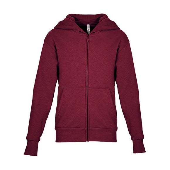 9103 Next Level Youth Santa Cruz Full-Zip Hoodie Maroon