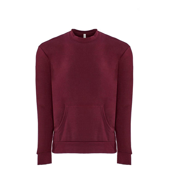 9001 Next Level Unisex Santa Cruz Pocket Crewneck Sweatshirt Maroon