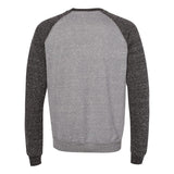 91MR JERZEES Snow Heather French Terry Crewneck Sweatshirt Charcoal/ Black Ink