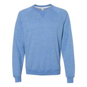 91MR JERZEES Snow Heather French Terry Crewneck Sweatshirt Royal