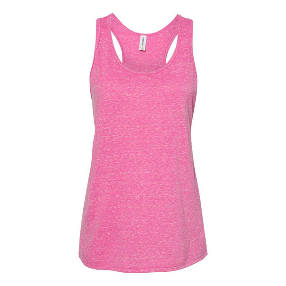 88WTKR JERZEES Women's Snow Heather Jersey Racerback Tank Top Pink