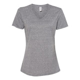 88WVR JERZEES Women's Snow Heather Jersey V-Neck T-Shirt Charcoal