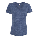 88WVR JERZEES Women's Snow Heather Jersey V-Neck T-Shirt Navy