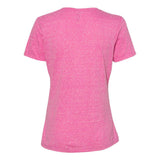 88WVR JERZEES Women's Snow Heather Jersey V-Neck T-Shirt Pink