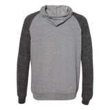 90MR JERZEES Snow Heather French Terry Raglan Hooded Sweatshirt Charcoal/ Black Ink