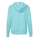 92WR JERZEES Women's Snow Heather French Terry Full-Zip Hooded Sweatshirt Caribbean Blue