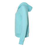 92WR JERZEES Women's Snow Heather French Terry Full-Zip Hooded Sweatshirt Caribbean Blue