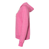 92WR JERZEES Women's Snow Heather French Terry Full-Zip Hooded Sweatshirt Pink