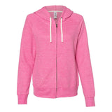 92WR JERZEES Women's Snow Heather French Terry Full-Zip Hooded Sweatshirt Pink