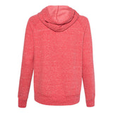 92WR JERZEES Women's Snow Heather French Terry Full-Zip Hooded Sweatshirt Red