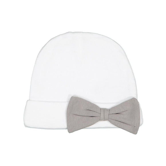 4453 Rabbit Skins Premium Jersey Infant Bow Cap White/ Titanium