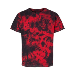 20BCR Dyenomite Youth Crystal Tie-Dyed T-Shirt Black/ Red Crystal