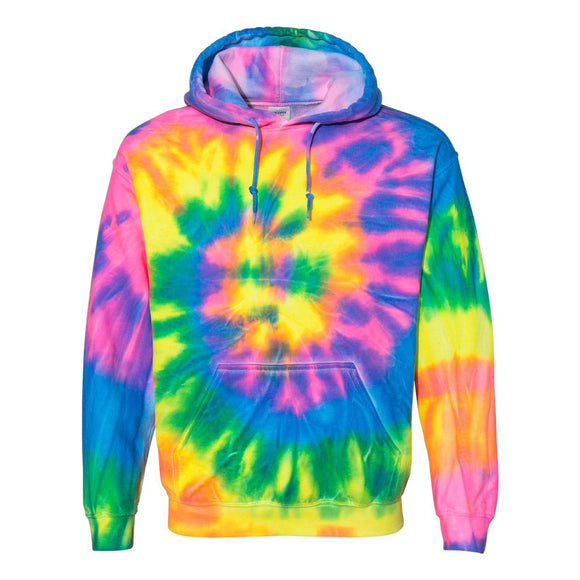 680VR Dyenomite Blended Hooded Tie-Dyed Sweatshirt Flo Rainbow