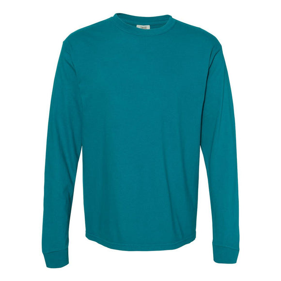 6014 Comfort Colors Garment-Dyed Heavyweight Long Sleeve T-Shirt Topaz Blue