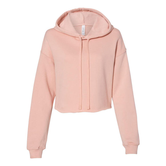 7502 BELLA + CANVAS Women's Crop Fleece Hoodie Peach